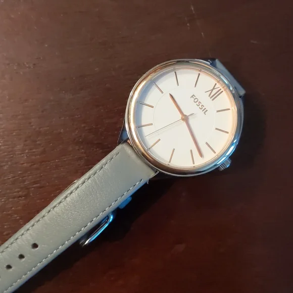 Fossil | Accessories | Fossil Rose Gold Silver Grey Leather  display picture 1